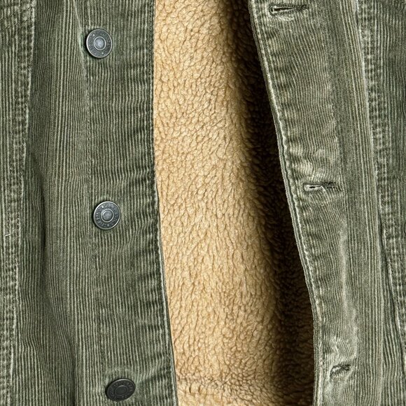 ZARA MAN CORDUROY SHERPA BOMBER CHORE JACKET WARM COMFORT LUX STREETSTYLE MEDIUM - Picture 2 of 9